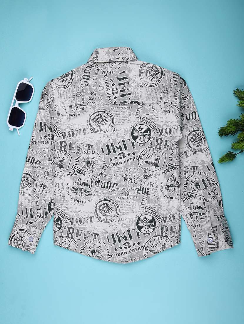 boys printed long sleeve casual shirt - 22031206 -  Standard Image - 1