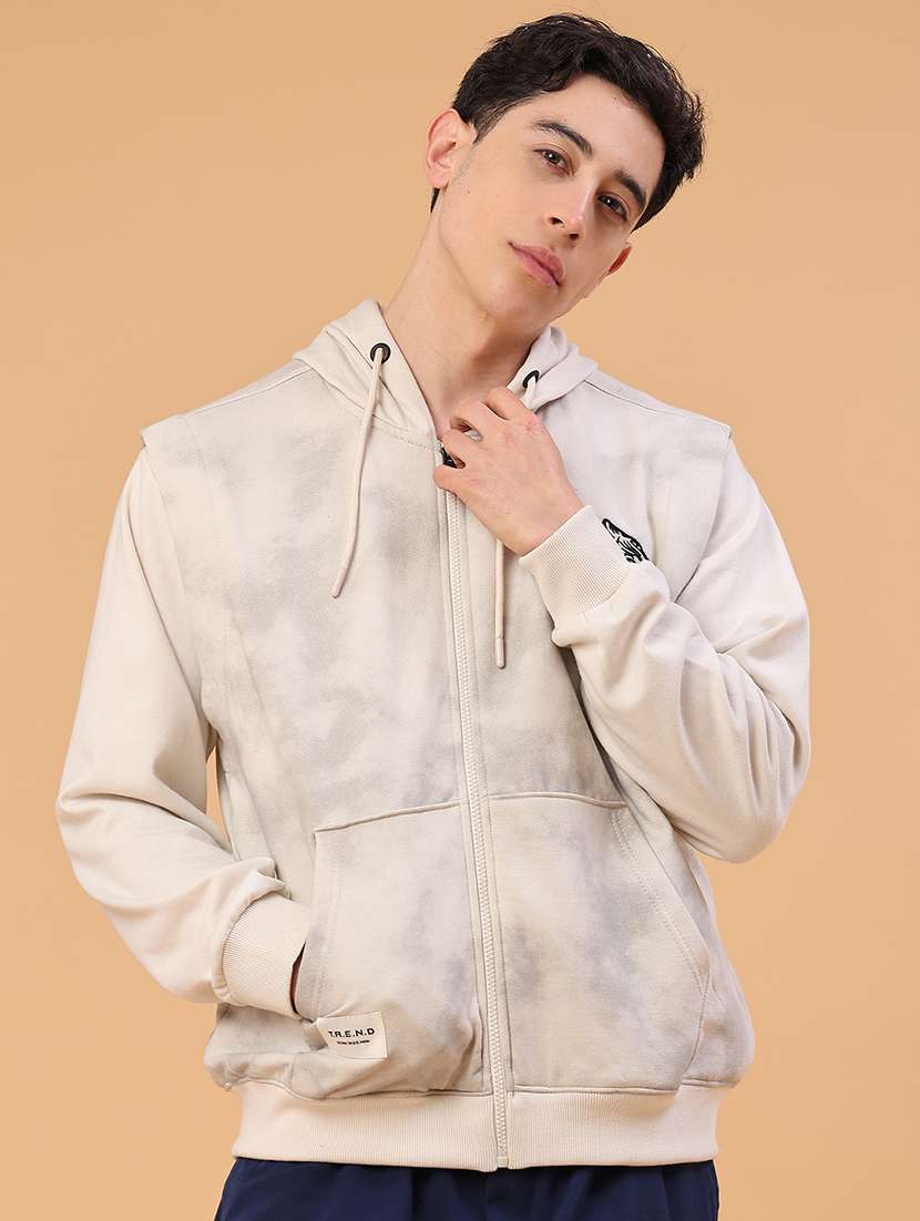 men printed sleeveless hooded sweatshirt - 22031376 -  Standard Image - 1