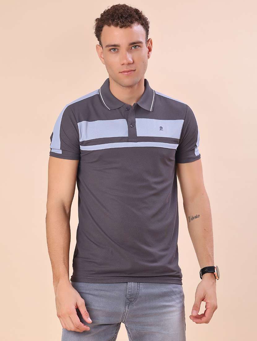 men color block short sleeve regular fit polo t-shirt - 22031431 -  Standard Image - 1