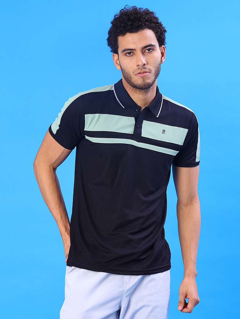 men color block short sleeve regular fit polo t-shirt - 22031432 -  Standard Image - 1