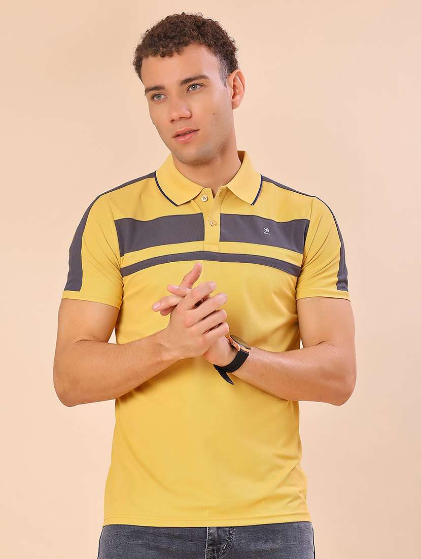 men color block short sleeve regular fit polo t-shirt - 22031435 -  Standard Image - 1