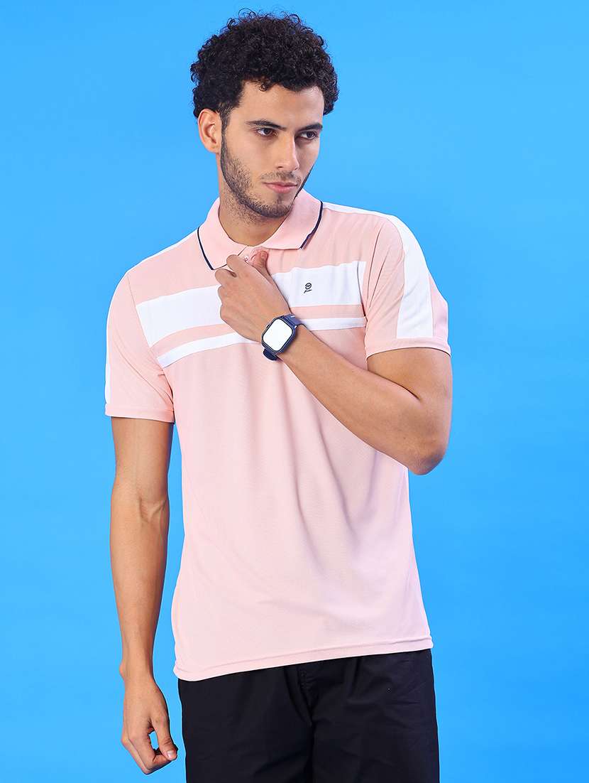 men color block short sleeve regular fit polo t-shirt - 22031438 -  Standard Image - 1