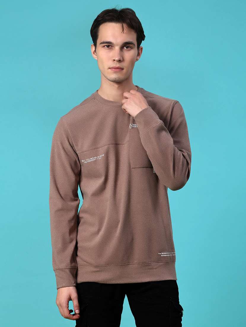 men typographic long sleeve regular fit t-shirt - 22031456 -  Standard Image - 1