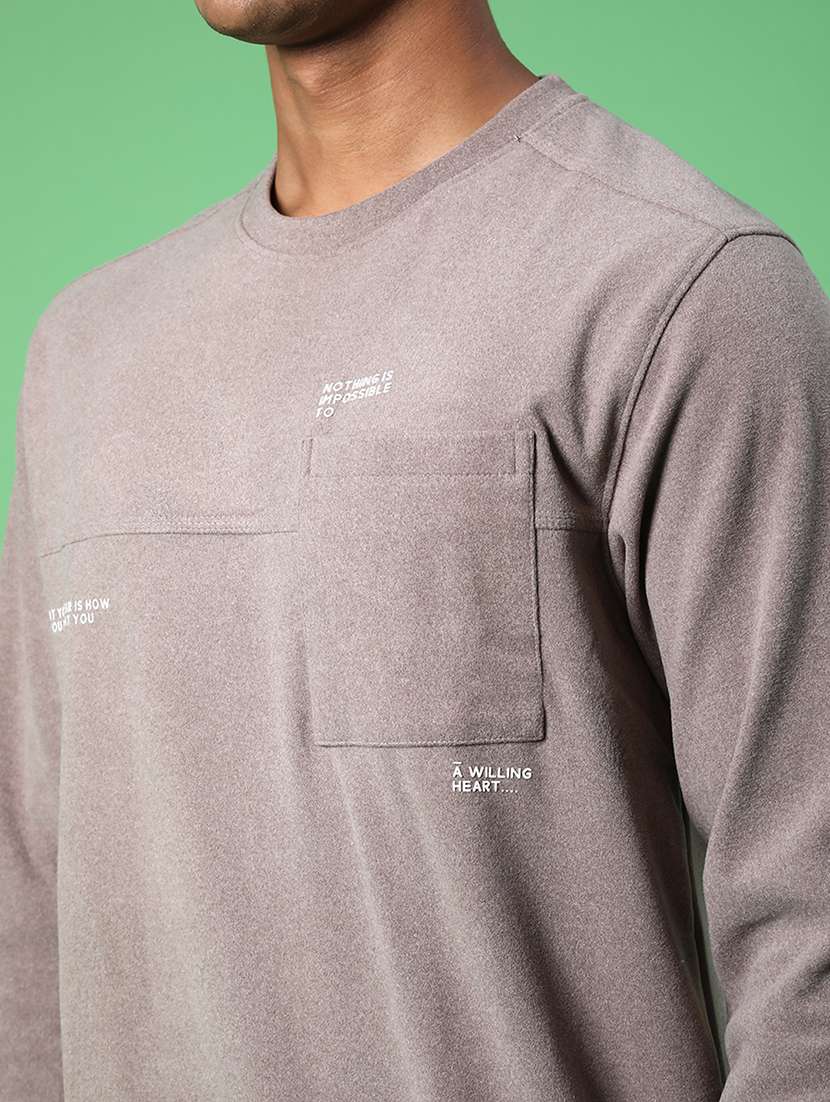 men typographic long sleeve regular fit t-shirt - 22031457 -  Standard Image - 4