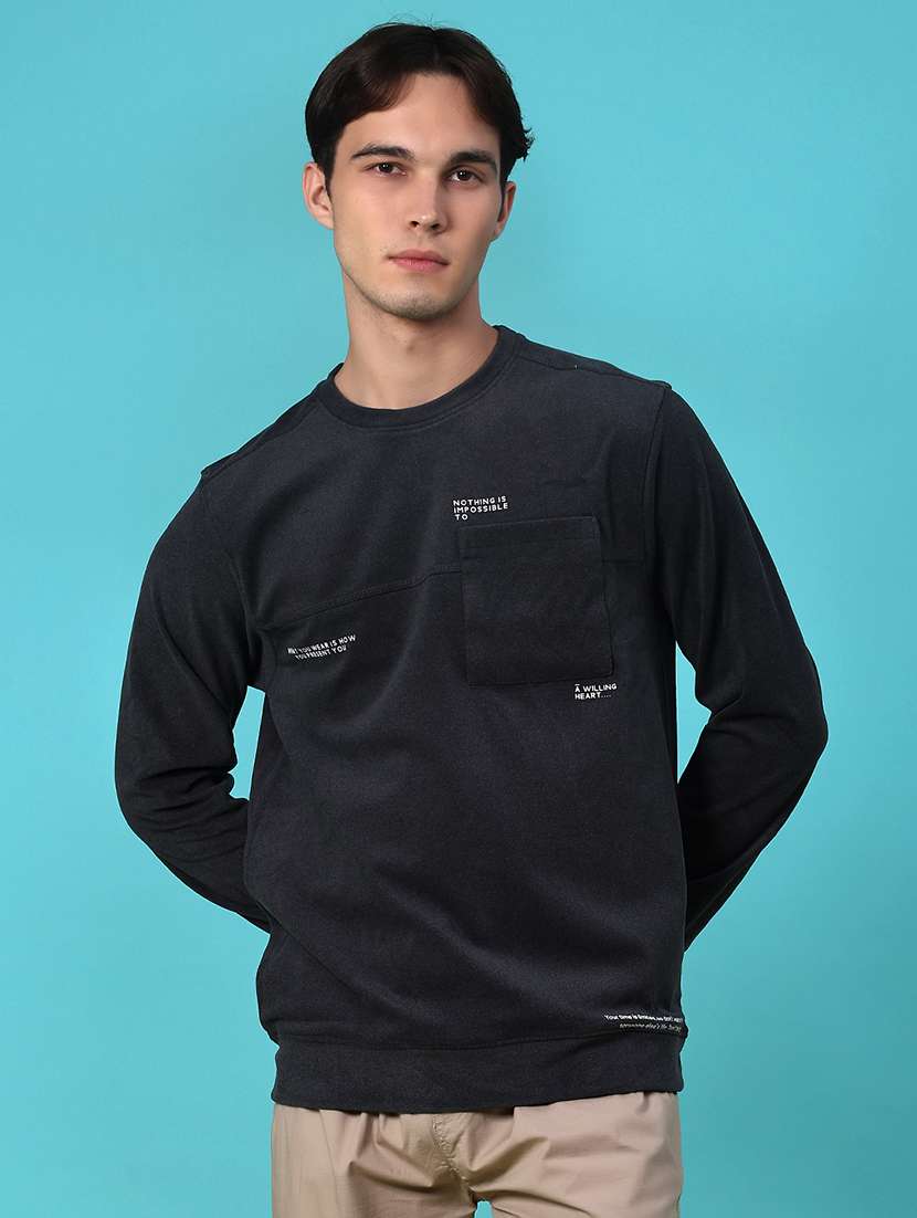 men typographic long sleeve regular fit t-shirt - 22031459 -  Standard Image - 1