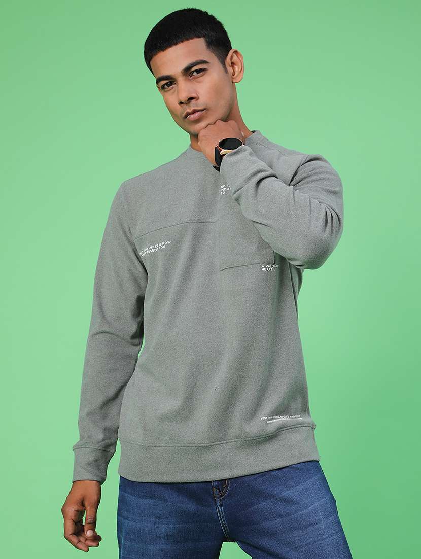 men typographic long sleeve regular fit t-shirt - 22031460 -  Standard Image - 1