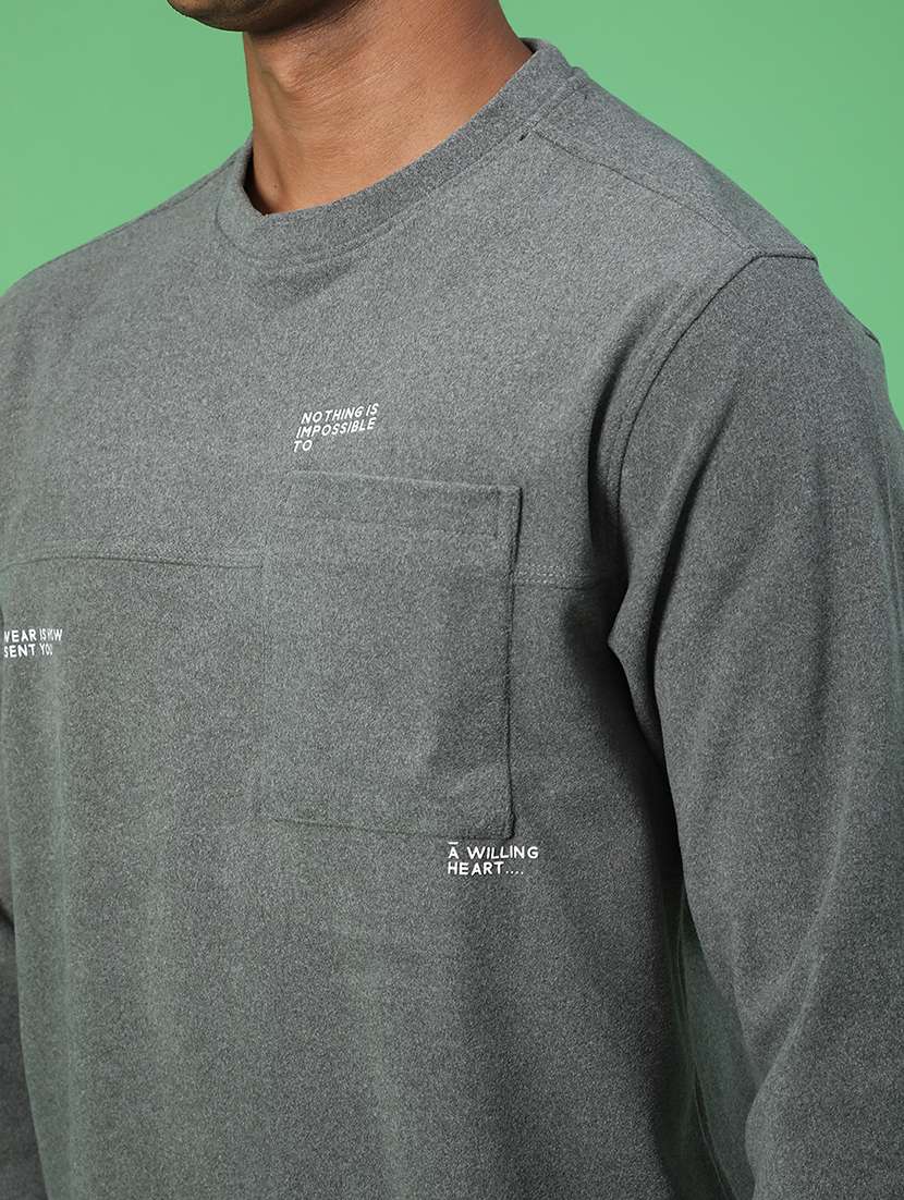 men typographic long sleeve regular fit t-shirt - 22031460 -  Standard Image - 4