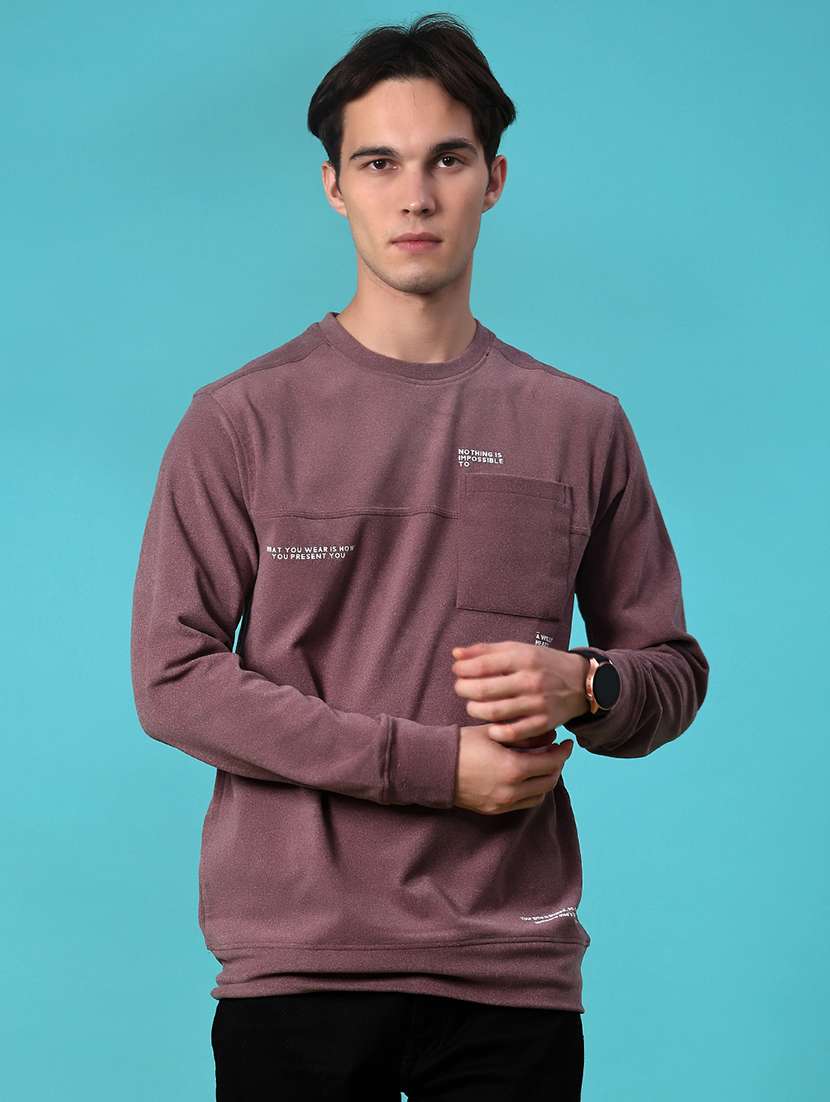 men typographic long sleeve regular fit t-shirt - 22031461 -  Standard Image - 1