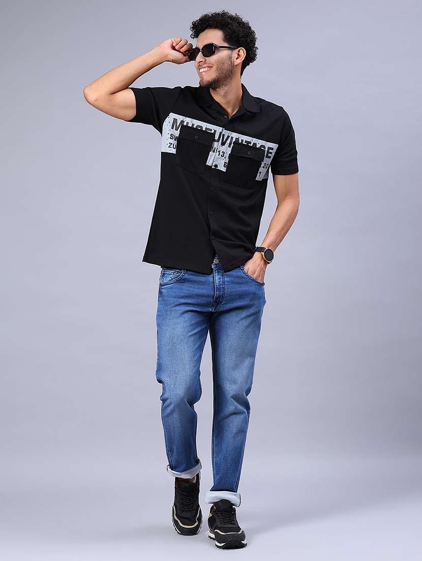 Men Typographic Short Sleeve Regular Fit Casual Shirt - 22031505 -  Standard Image - 4