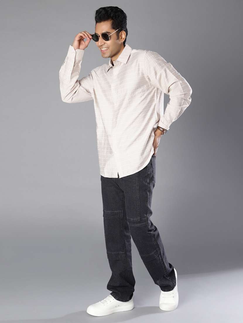 men striped long sleeve regular fit casual shirt - 22031507 -  Standard Image - 4