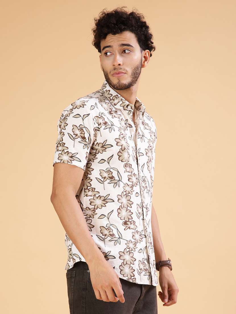 men floral short sleeve regular fit casual shirt - 22031508 -  Standard Image - 1