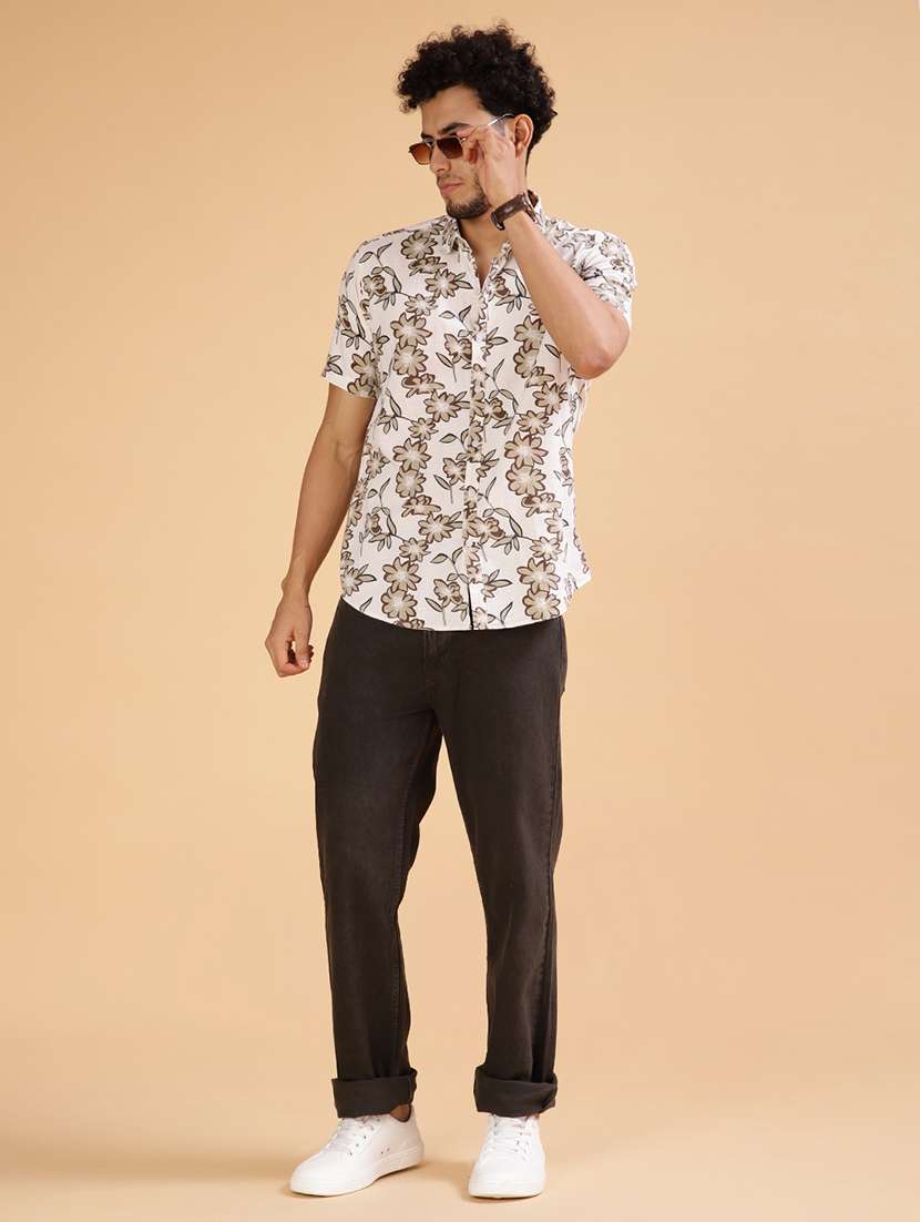 men floral short sleeve regular fit casual shirt - 22031508 -  Standard Image - 4