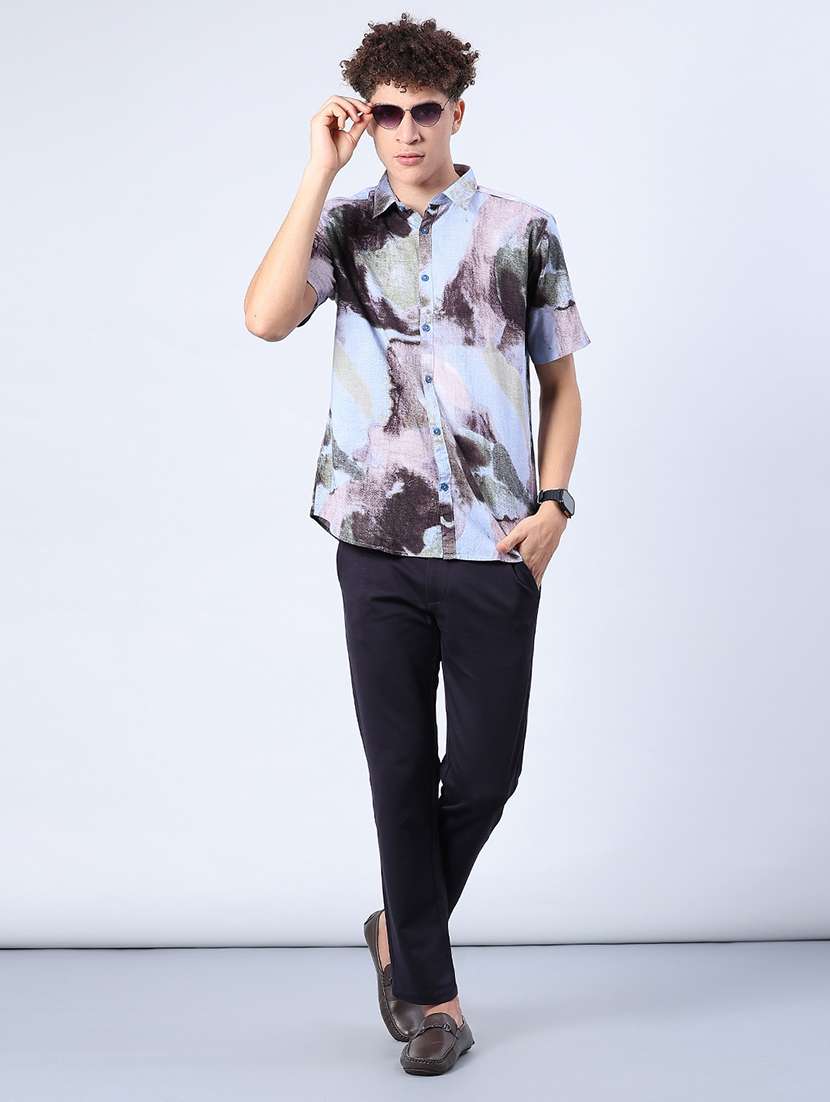men printed short sleeve regular fit casual shirt - 22031511 -  Standard Image - 4