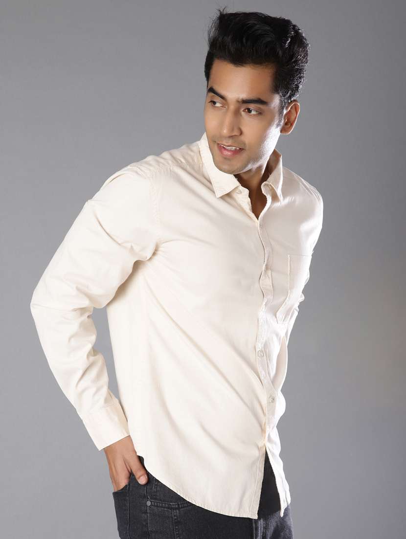 men solid long sleeve regular fit casual shirt - 22031518 -  Standard Image - 1