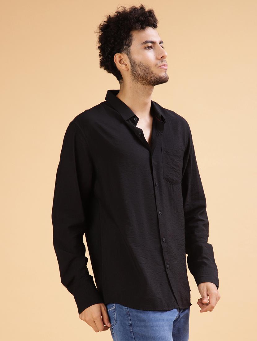 men solid long sleeve regular fit casual shirt - 22031519 -  Standard Image - 1