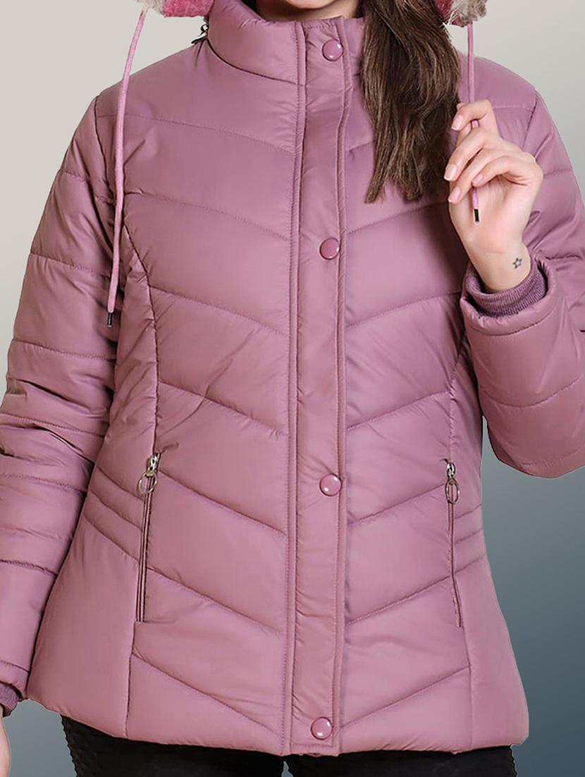 women solid long sleeve hooded parka jacket - 22031547 - Standard Image - 4