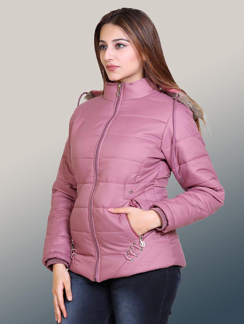 women solid long sleeve hooded parka jacket - 22031551 -  Standard Image - 1
