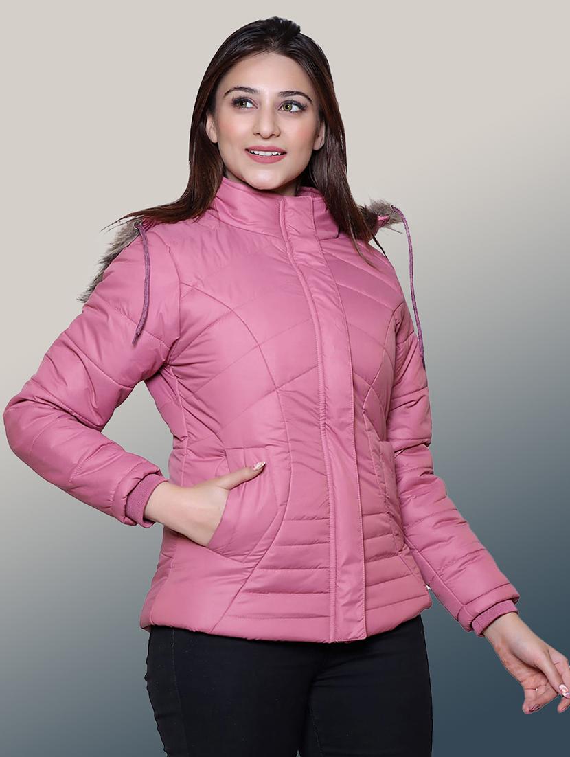 women solid long sleeve hooded parka jacket - 22031558 -  Standard Image - 1