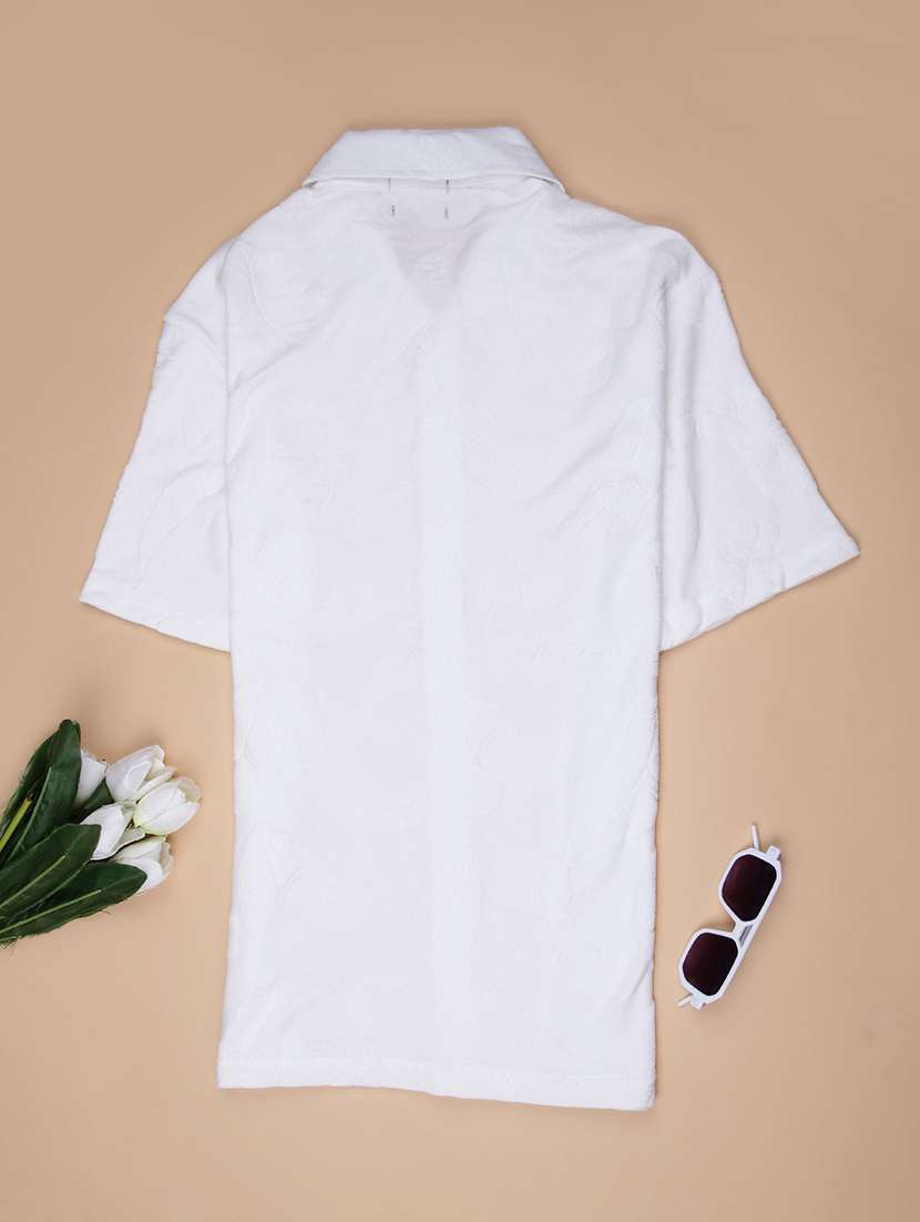 boys solid cuban collared short sleeve shirt - 22031628 - Standard Image - 1