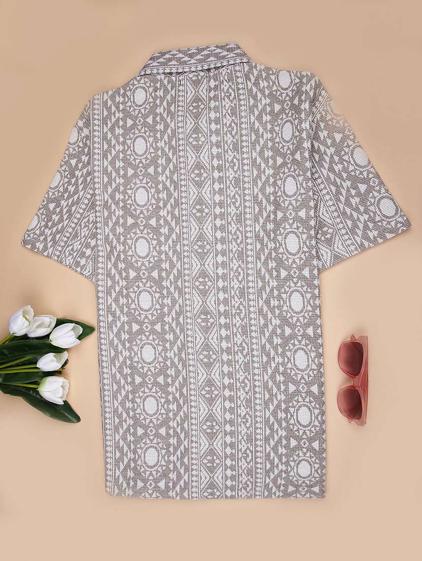 boys printed cuban collared short sleeve shirt - 22031629 -  Standard Image - 1