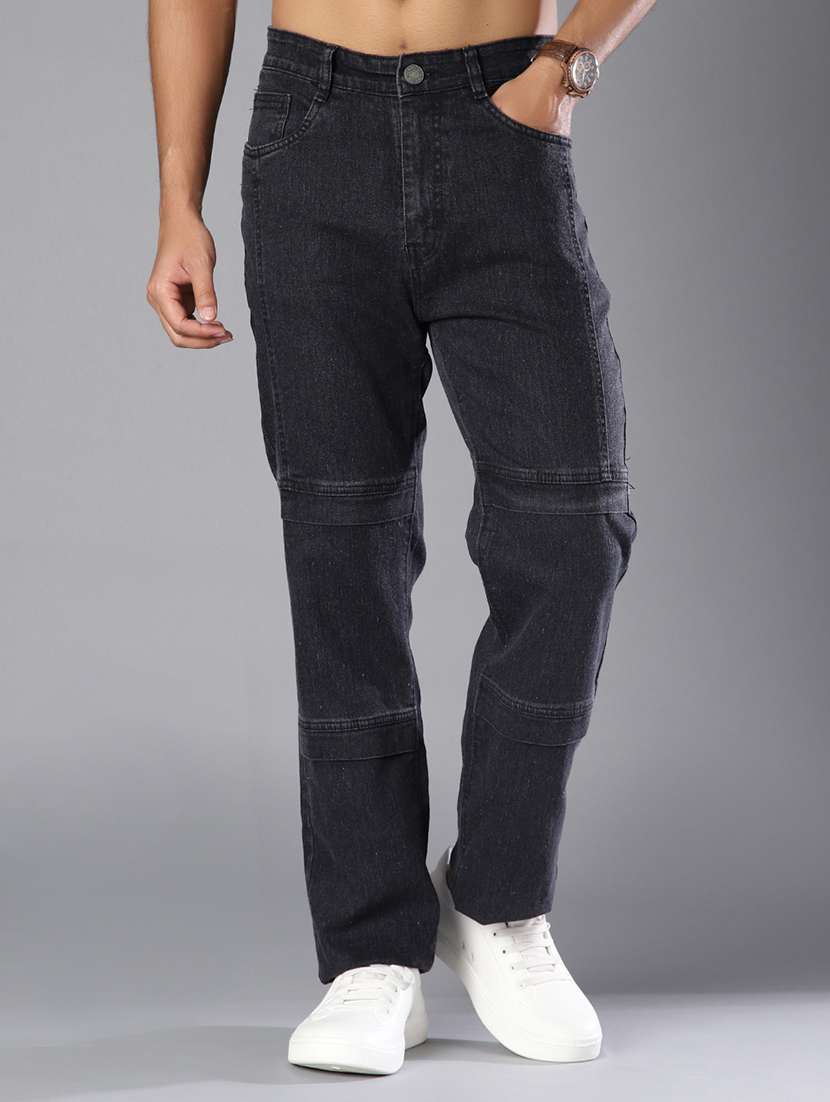 men plain mid rise full length straight fit jeans - 22031660 -  Standard Image - 1