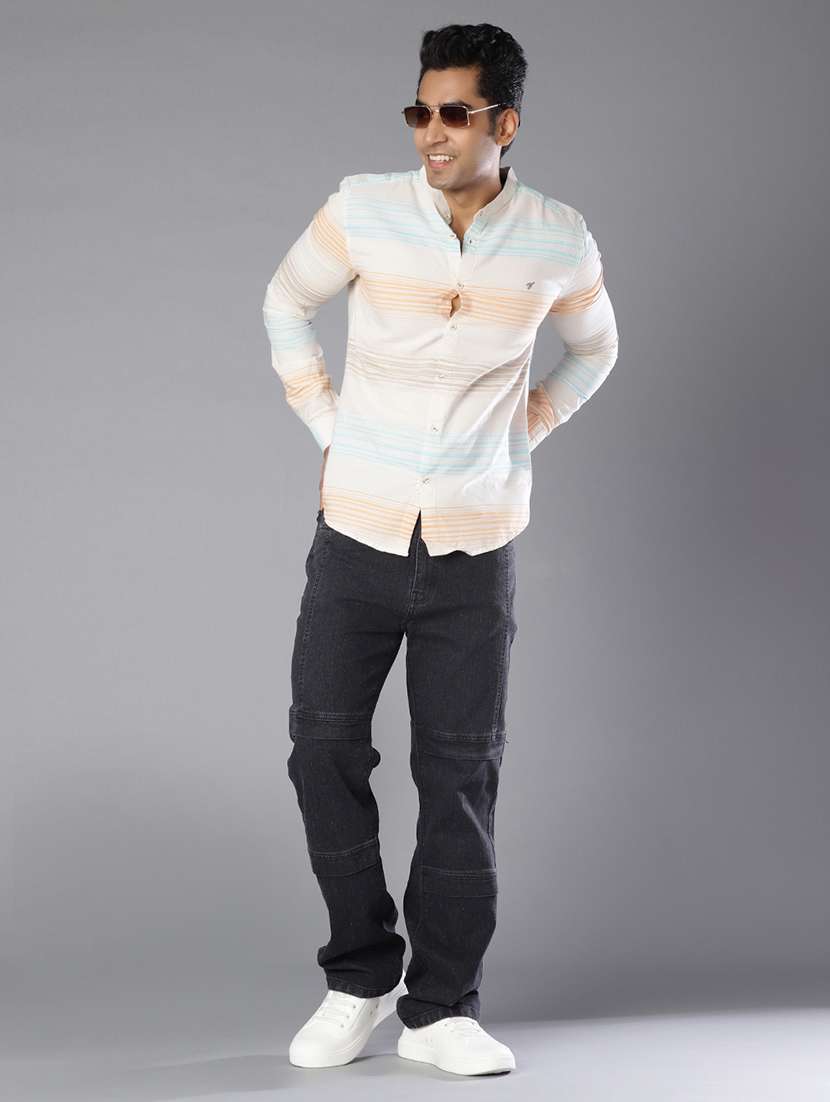 men plain mid rise full length straight fit jeans - 22031660 - Standard Image - 4