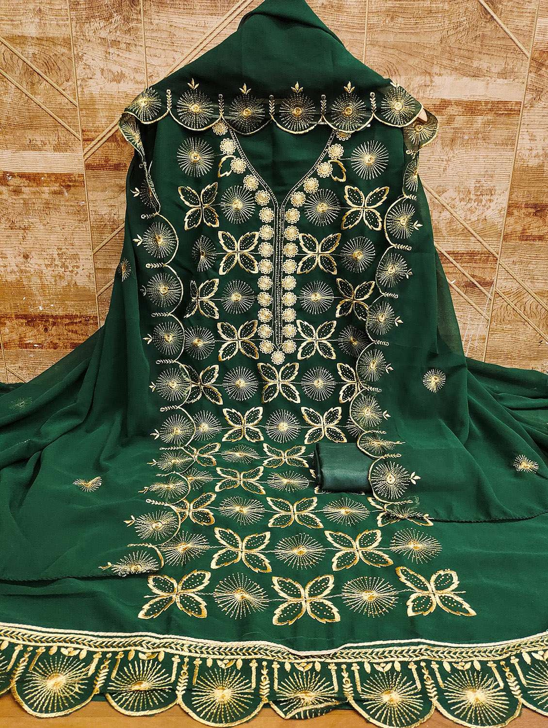 women solid with work embroidered unstitched suit set - 22031669 -  Standard Image - 1