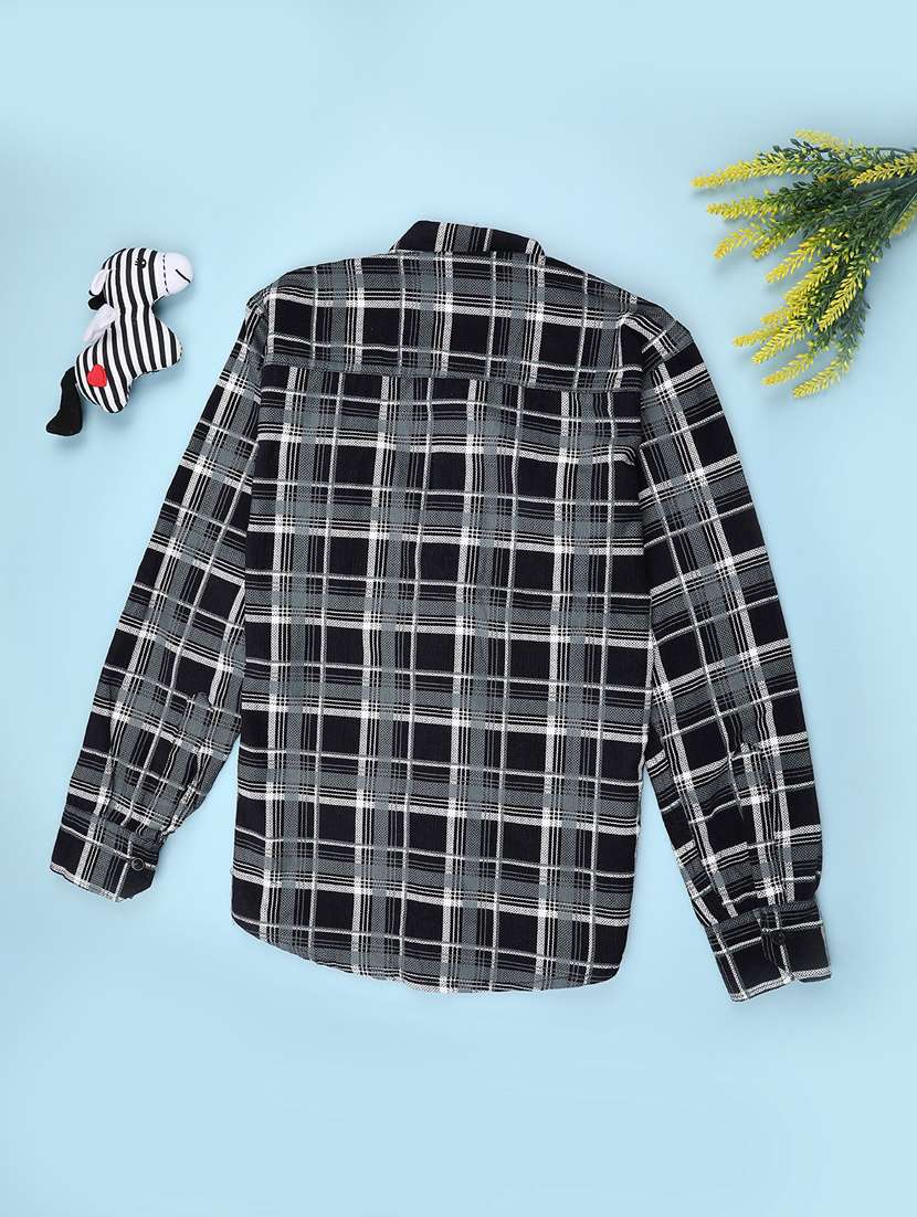 boys checkered long sleeve casual shirt - 22031838 -  Standard Image - 1