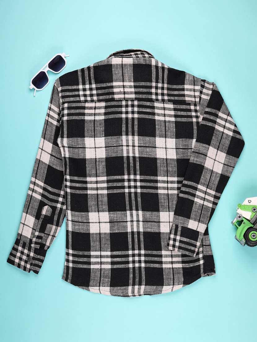boys checkered long sleeve casual shirt - 22031842 -  Standard Image - 1