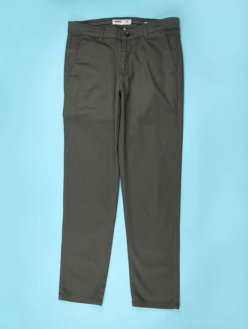 men solid mid rise slim fit chinos  - 22031871 -  Standard Image - 1