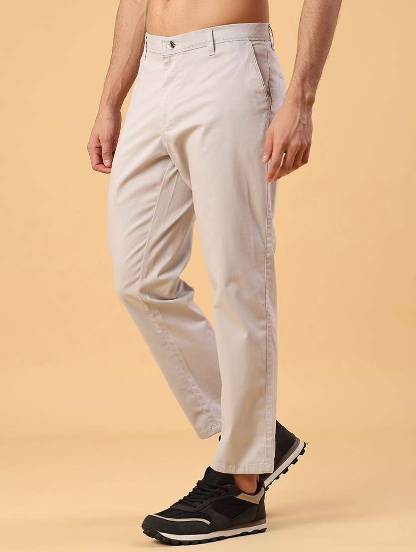 men solid mid rise casual chino - 22031872 -  Standard Image - 1
