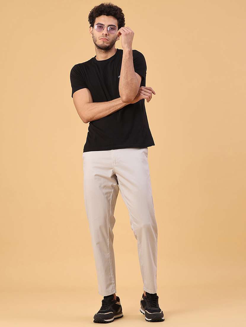 men solid mid rise casual chino - 22031872 -  Standard Image - 4