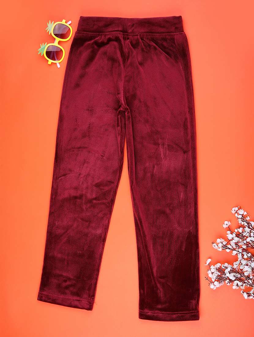 girls solid mid rise lounge wear pyjama - 22031935 -  Standard Image - 1