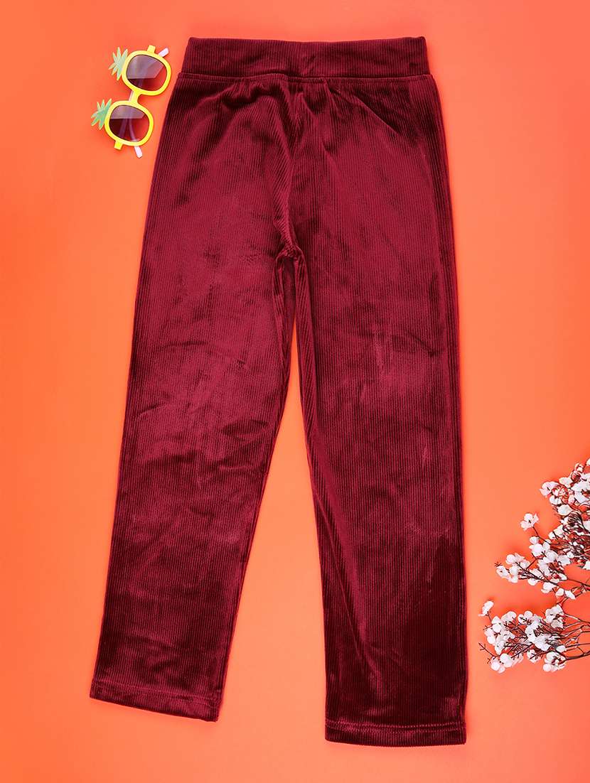 girls solid mid rise lounge wear pyjama - 22031939 -  Standard Image - 1