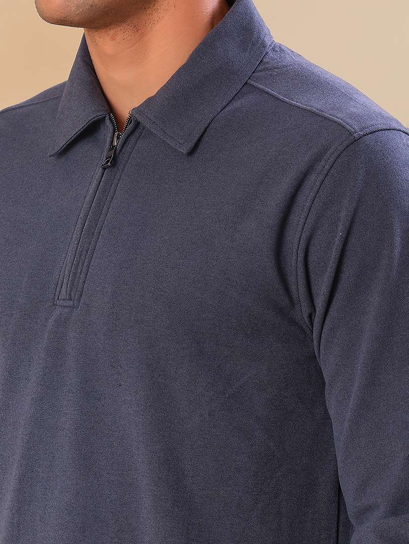 men self design long sleeve regular fit polo t-shirt - 22031979 - Standard Image - 4