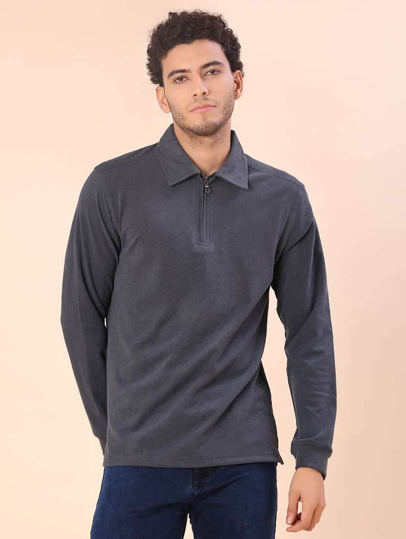 men self design long sleeve regular fit polo t-shirt - 22031983 -  Standard Image - 1