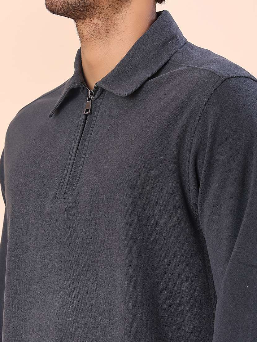 men self design long sleeve regular fit polo t-shirt - 22031983 -  Standard Image - 4