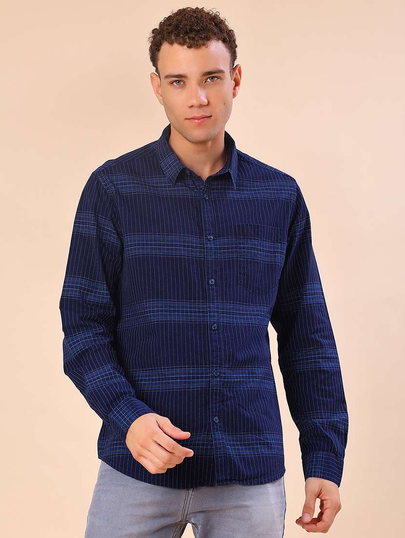 men printed long sleeve regular fit casual shirt - 22032001 -  Standard Image - 1