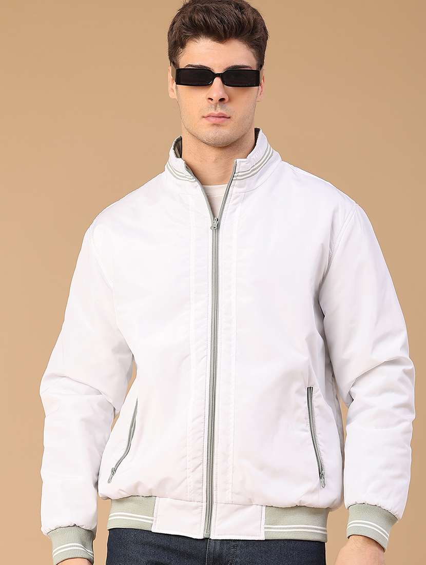 men solid long sleeve reversible bomber jacket - 22032004 -  Standard Image - 1