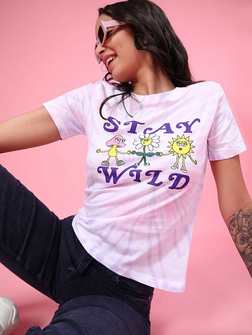 women printed round neck t-shirt