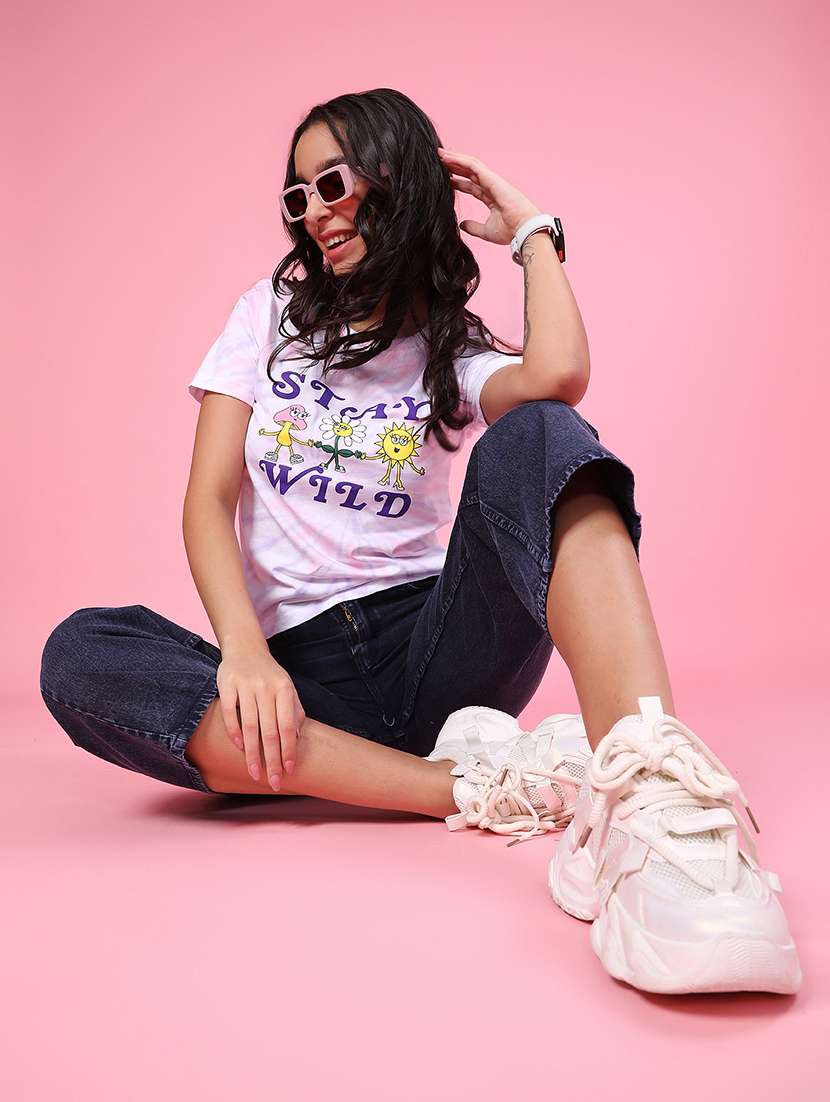women printed round neck t-shirt - 22032066 -  Standard Image - 4