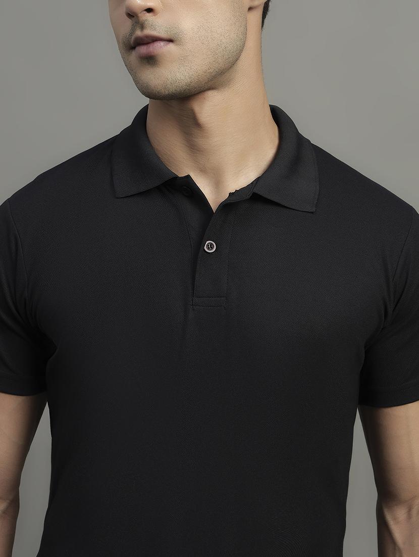 black polyester plain tshirt - 22032172 - Standard Image - 4