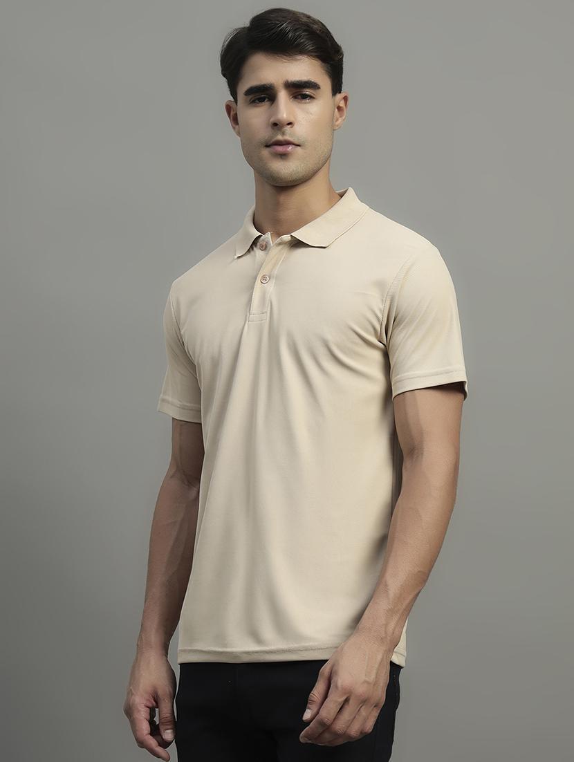 beige polyester plain tshirt - 22032173 -  Standard Image - 1