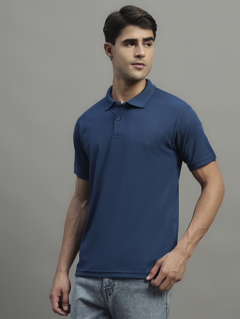 navy blue polyester plain tshirt - 22032174 -  Standard Image - 1