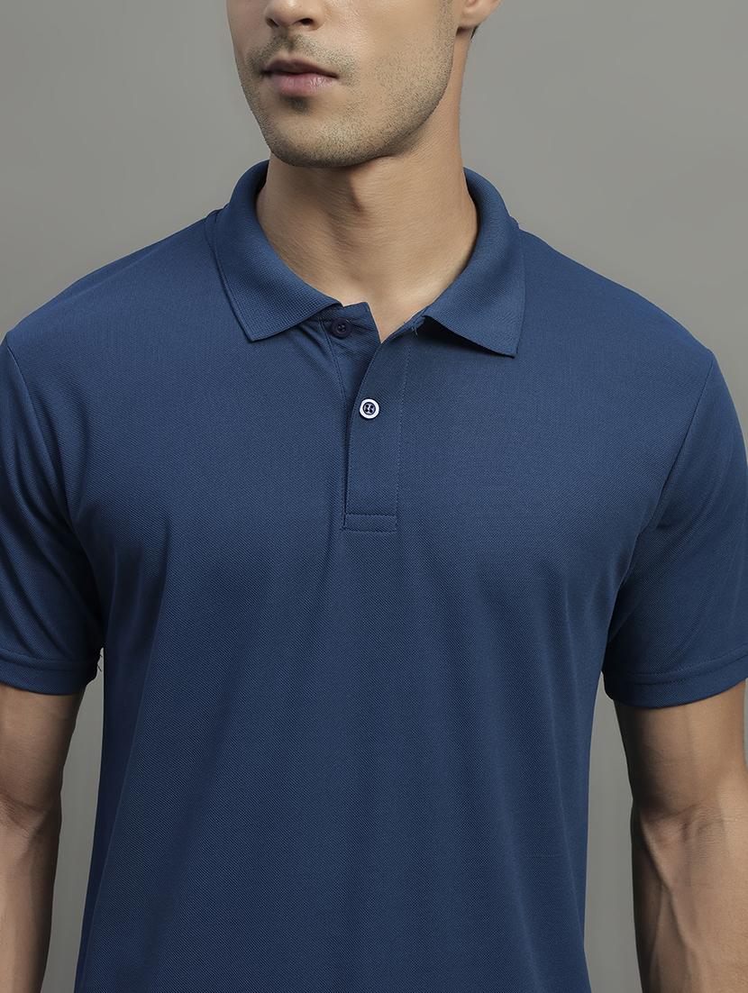 navy blue polyester plain tshirt - 22032174 - Standard Image - 4