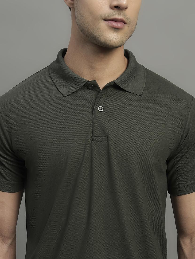 olive polyester plain tshirt - 22032175 - Standard Image - 4