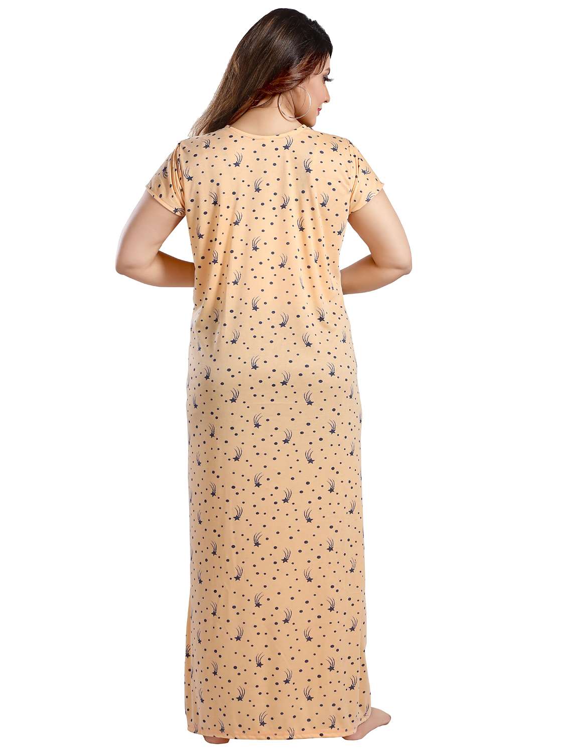 women printed short sleeve nighty - 22032239 -  Standard Image - 4