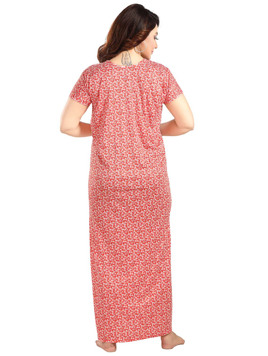 women printed short sleeve nighty - 22032244 -  Standard Image - 4