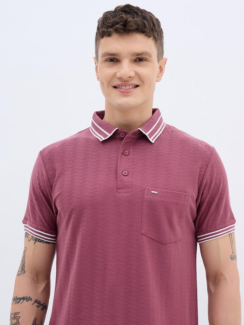 maroon cotton plain tshirt - 22032245 - Standard Image - 4