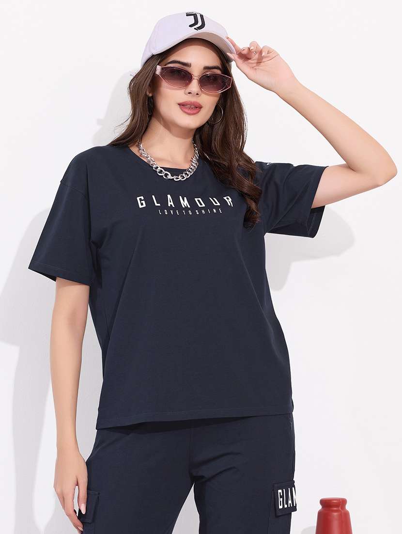 women printed relaxed fit t-shirt and trouser co-ord set - 22033329 -  Standard Image - 4